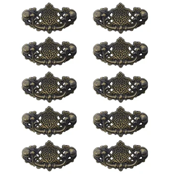 

10 Pack Vintage Kitchen Cabinet Pull Furniture Drop Pull Drawer Handles Bedroom Dresser Knobs Antique Bronze