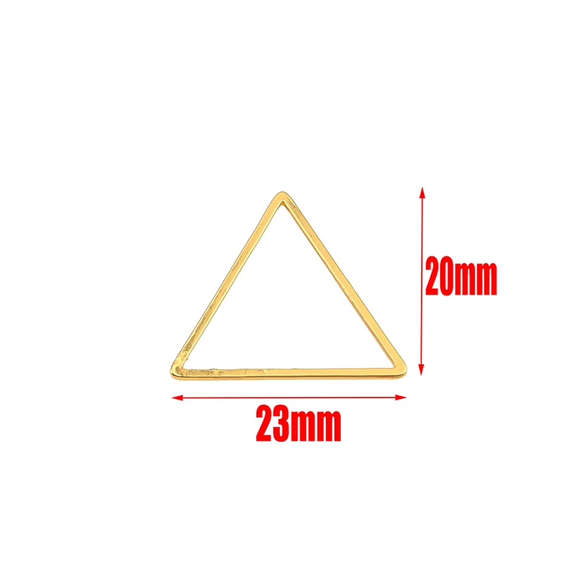 Triangle gold 10 шт нержавеющая сталь Золото геометрическое сердце треугольник крест КАПЛЕВИДНАЯ звезда круг шестигранное соединение соединители фурнитура для украшений компоненты - Цвет: Triangle gold