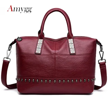 

Luxury Handbags Women Bags Designer Soft Leather Vintage Rivet Ladies Hand Bags Women Messenger Shoulder Bags Bolsa Feminina