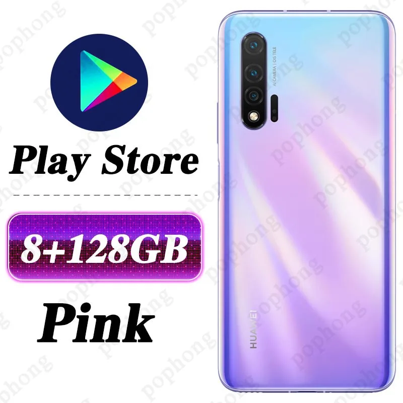 HUAWEI Nova 6 мобильный телефон 6,57 дюймов Kirin 990 Восьмиядерный Android 10,0 разблокировка отпечатков пальцев Google Play - Цвет: 8G 128G Pink