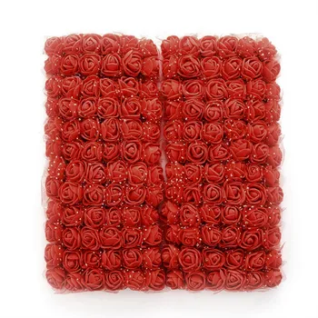 

144 PCs MINI foam roses for home Wedding fake Flower Decorate Scrapbooking DIY wreath gift box cheap Artificial flowers NEWEST