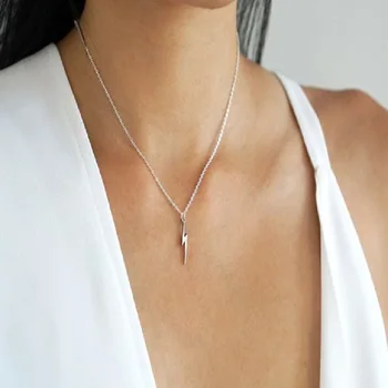 

Creative lightning thunder alloy clavicle geometric short simple necklace women's