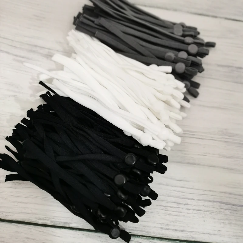 Wholesales Adjustable Mask Rope Sewing Elastic Band Cord with Buckle White Black DIY Making Accessories Supplies | Дом и сад