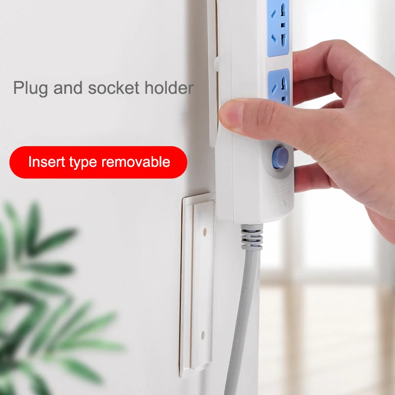

HOT Magic Plug Holder Seamless Punch-free Plug Sticker Wall Fixer Power Strip Holder for Sockets LSF99