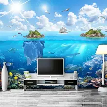 Costom подводный мир остров пейзаж 3D Большое Настенное панно на заказ зеленые обои Гостиная Детская комната спальня настенная