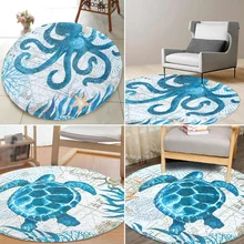 Фланелевый коврик для компьютерного стула морская черепаха принт осьминога круглый ковер детская спальня Игровая палатка ковер 60 80 100 см