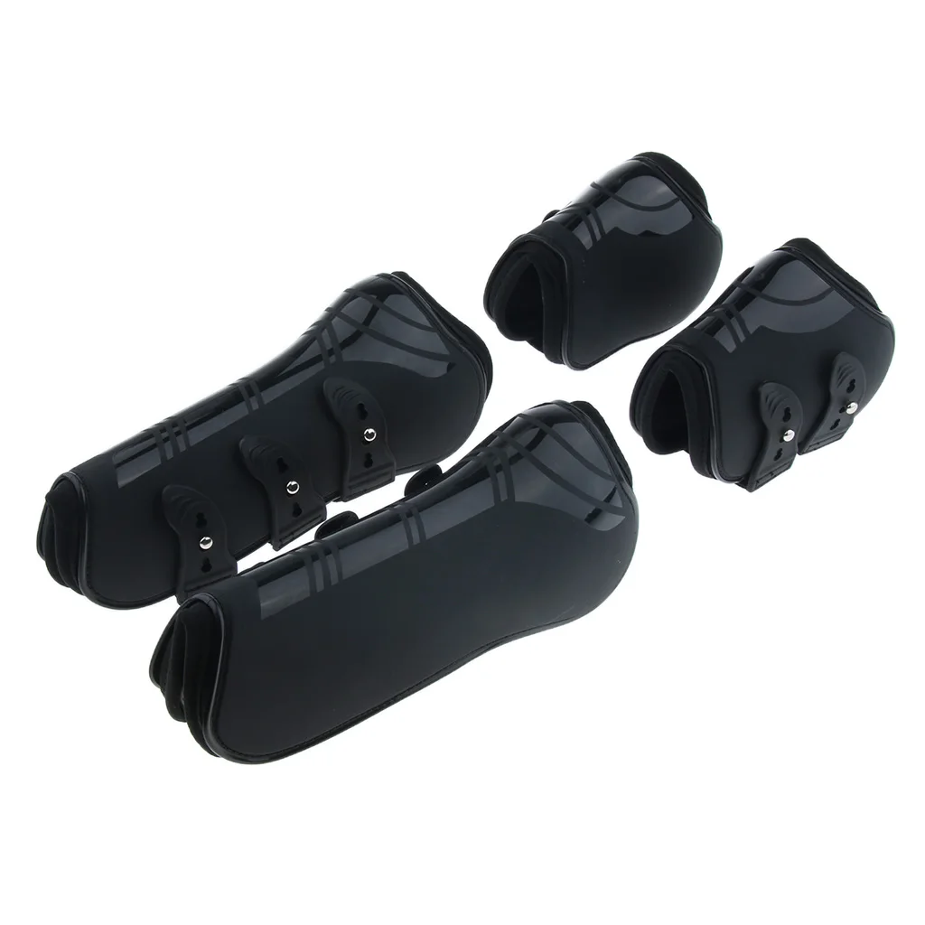 2 Pairs Equine Horse/Pony Advanced Open Front Jumping Boots Set Horses Leg Protection Warps