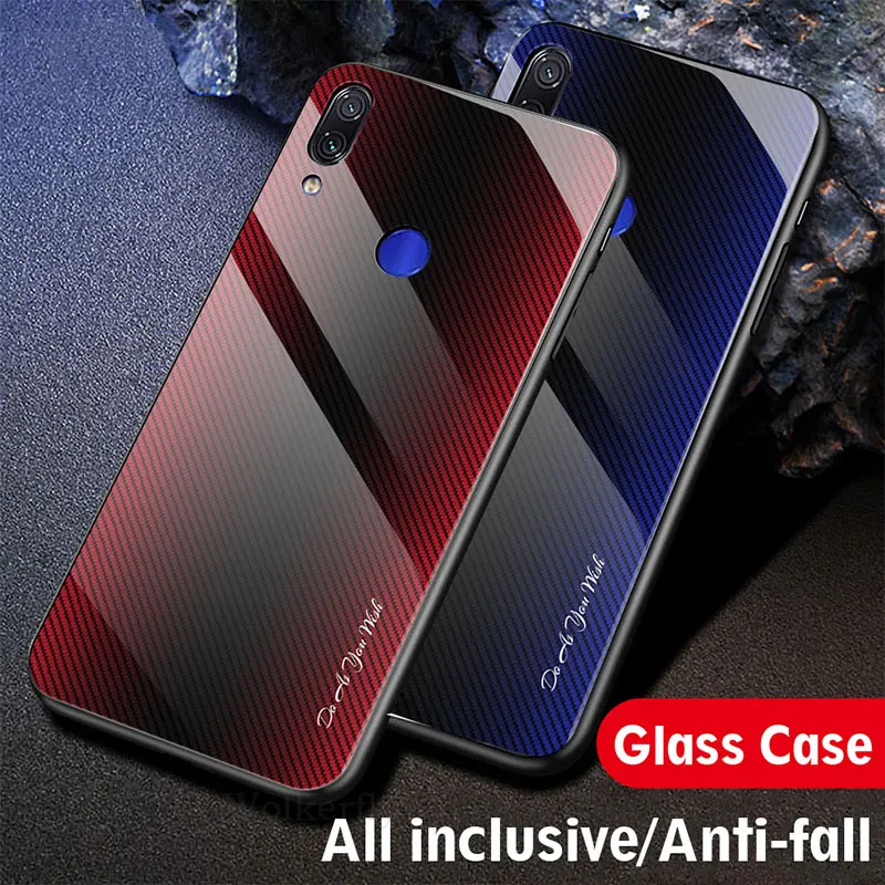

Texture Glass Phone Case For Xiaomi Redmi K20 Mi 9T 9TPro Note 7 6 5Pro 7A Cover For Xiaomi A3 CC9E 9SE Soft Silicone Edge Cases