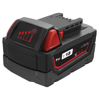 

6.0Ah 108Wh Li-Ion Tool Battery For Milwaukee M18 48-11-1815 48-11-1850 Replacement M18 Battery 2646-20 2642-21Ct