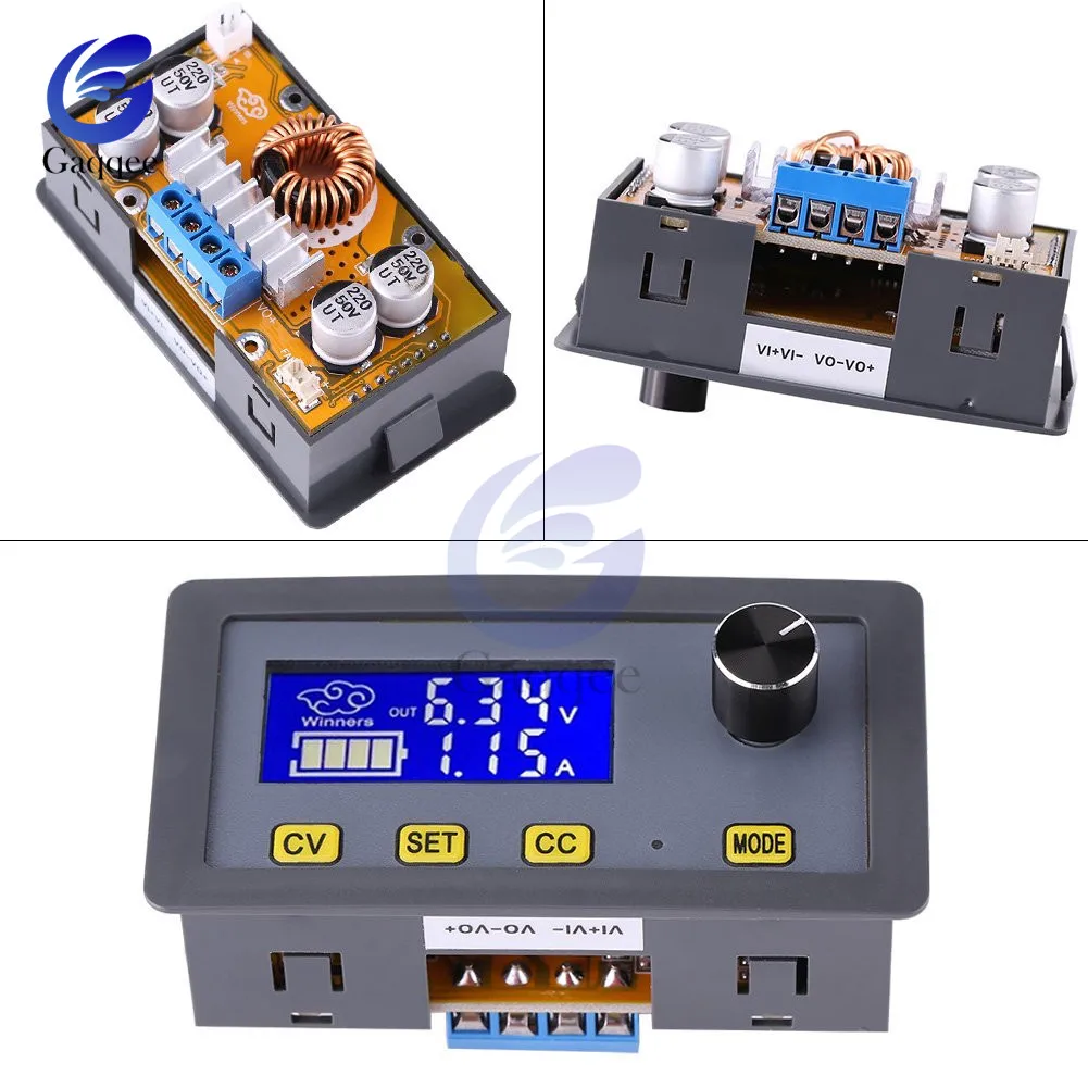 Регулируемый 5A 5А понижающий блок питания понижающий модуль 6 В-32 В до 0-32 в ЖК-дисплей CC CV регулятор напряжения преобразователь светодиодный привод