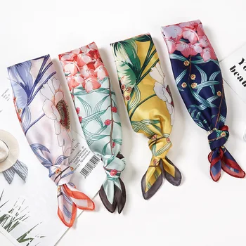 

Small Kerchief Cute Neck Scarves For Women Silk Satin Bag Scarf Female 53*53cm Red Handkerchief Head Scarfs For Ladies Wholesale