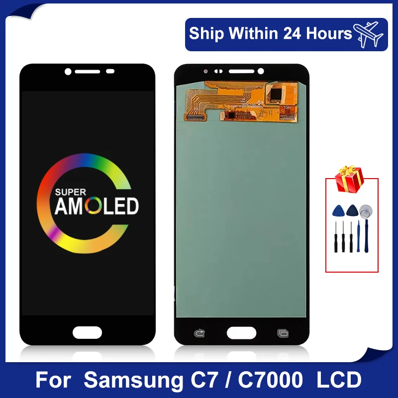 5 7 &quotAMOLED для Samsung Galaxy C7 C7000 графический сенсорный ЖК дисплей SM запасные части|Экраны мобильных телефонов| |