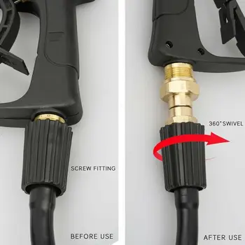 

Pressure Washer Swivel Joint, M22 14Mm Connection Washer Gun Replace 1pc Useful