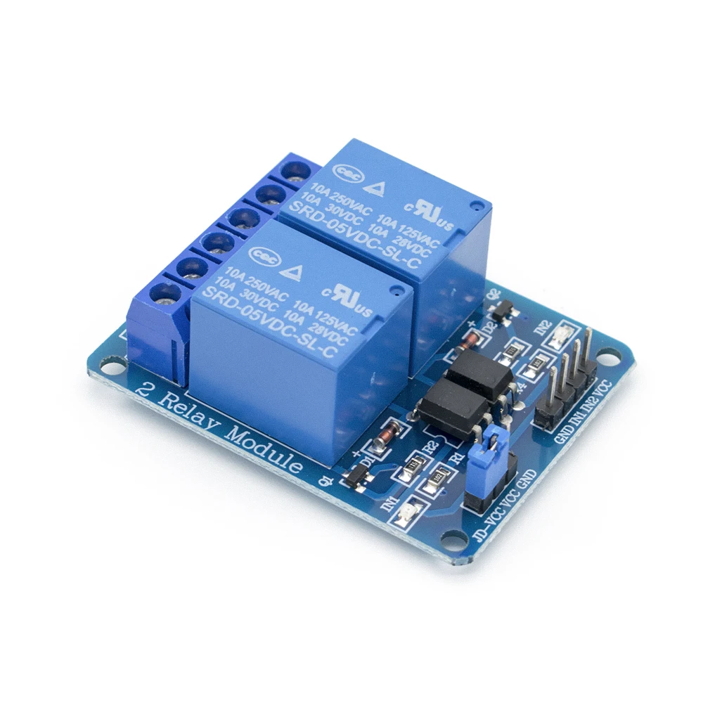 

50PCS/LOT New 5V 2 Channel Relay Module Shield ARM PIC AVR DSP Electronic 10A