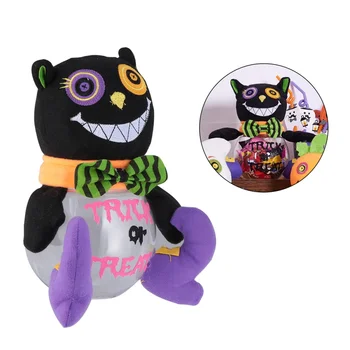 

1pc Halloween Candy Jar Interesting Creative Lovely Black Cat Candy Pot Candy Case for Party Festival Banquet