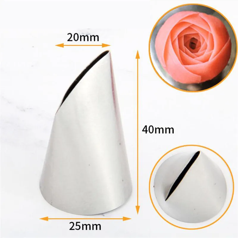 1pc/3pcs Austin Rose Petals Stainless Steel Icing Piping Nozzles Kitchen Baking Tips Cream Fondant Decorating #124K/#125K/#126K