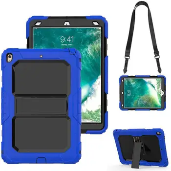 

For iPad Pro 10.5 Case Heavy Duty Full-body PC Rugged Shooulder Strap Kickstand Shockproof Cover Case for iPad Air 3 10.5 2019