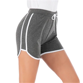 

Shorts Women Summer Pure Color Side Stripes Casual Pants Skinny Mid Waist Short Pants Black Shorts Fashion Outdoors