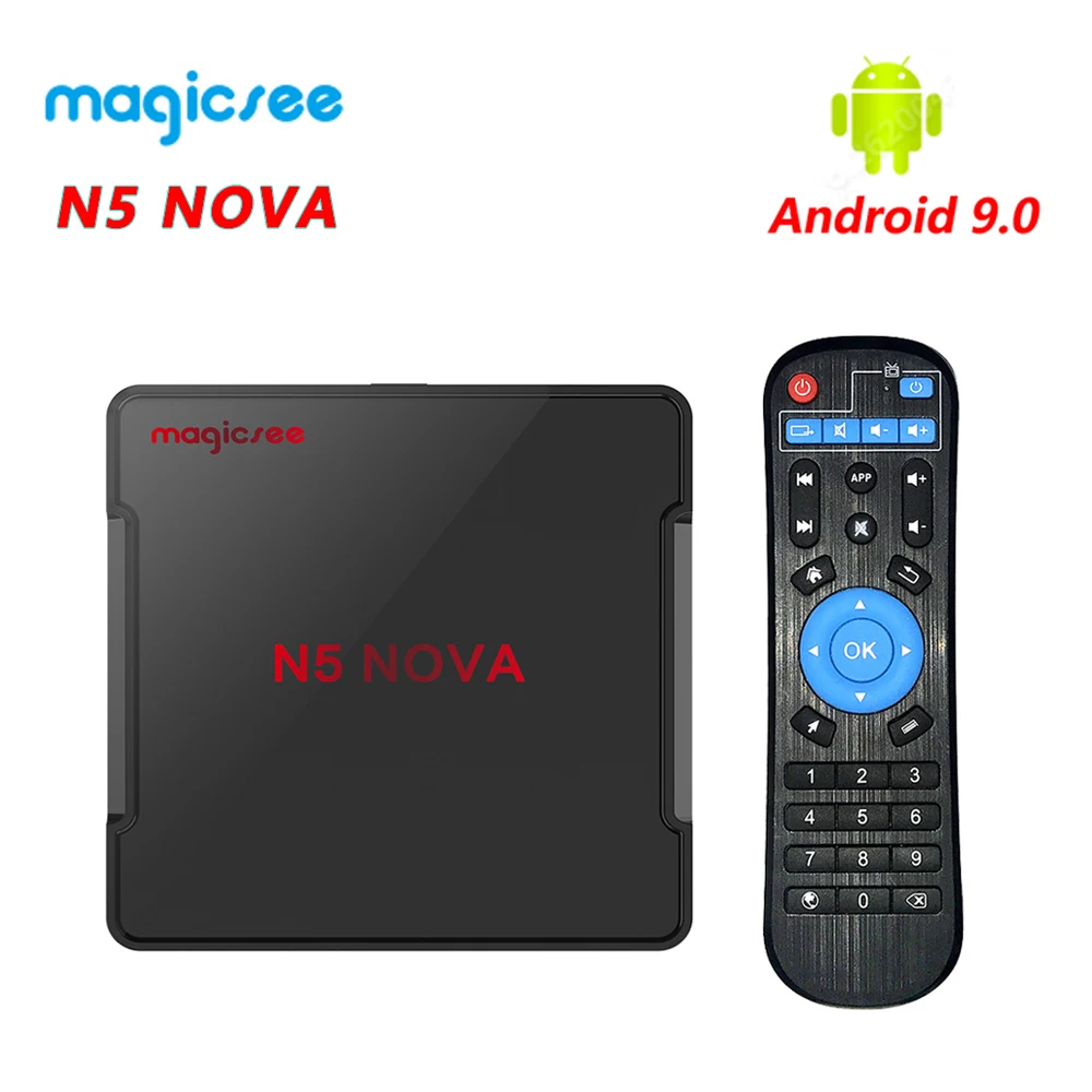 Magicsee N5 NOVA 4 Гб 64 RK3318 четырехъядерная ТВ-приставка Android 9 0 2 4G Стандартный Wi-Fi BT4.0