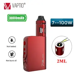 Оригинальный Vaptio 100 W P3 Vape комплект с 3000 mAh Box MOD встроенный VW/TC MOD Батарея испаритель комплект 2,0 мл дозатор для парогенератора с верхним