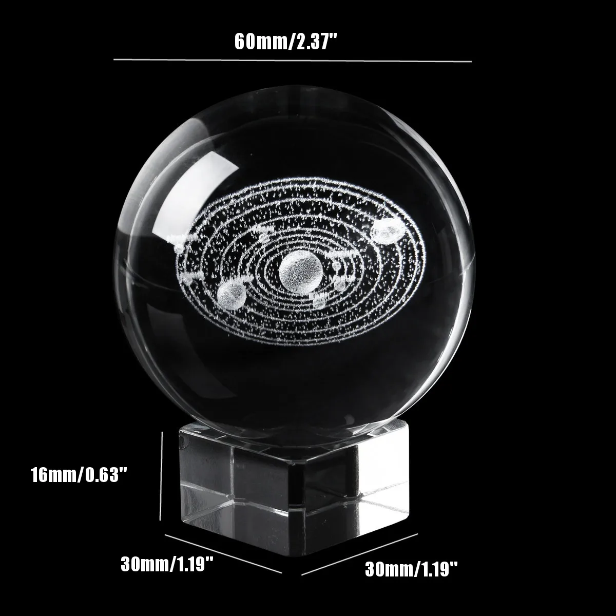 6 см лазерная гравировка солнечная система шар 3D миниатюрная модель планет Сфера Стеклянный Шар Орнамент домашний Декор подарок для астрофила