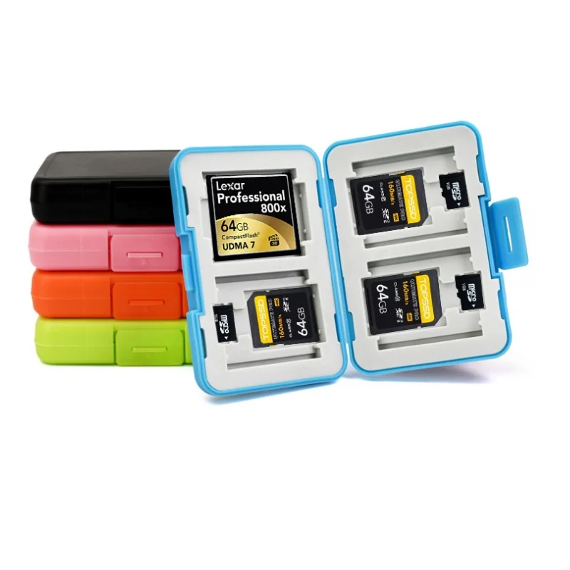 Чехол для карт памяти футляр хранения 4 SD 4TF Micro Card CF 12 жесткий водонепроницаемый