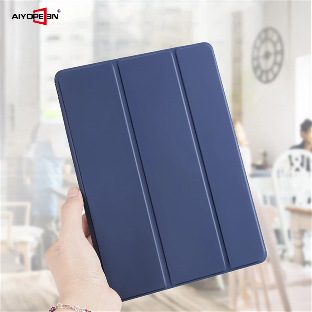 

For iPad 9.7 2018 Case, PU Leather+Soft TPU Silicone Trifold Stand Smart Cover for iPad 9.7 2017