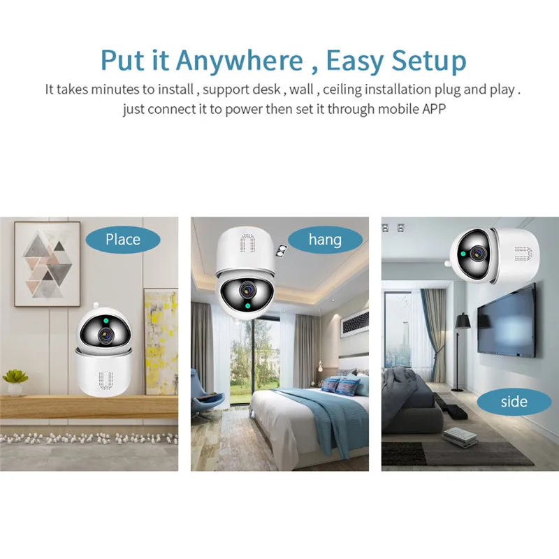 1080P HD PTZ IP Camera Auto Tracking Surveillance Camera Mini Smart Night Vision Home Security Wireless WiFi Camera Baby Monitor