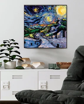 

Starry Night Series The Great Wall Pop Culture Posters Canvas Print Wall Art Painting Decoration Pictures 60x60cm