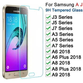 

Tempered Protective Glass on For Samsung Galaxy A3 A5 A7 J3 J5 J7 2015 2016 2017 A6 A8 Plus A9 2018 Screen Protector Glass Film