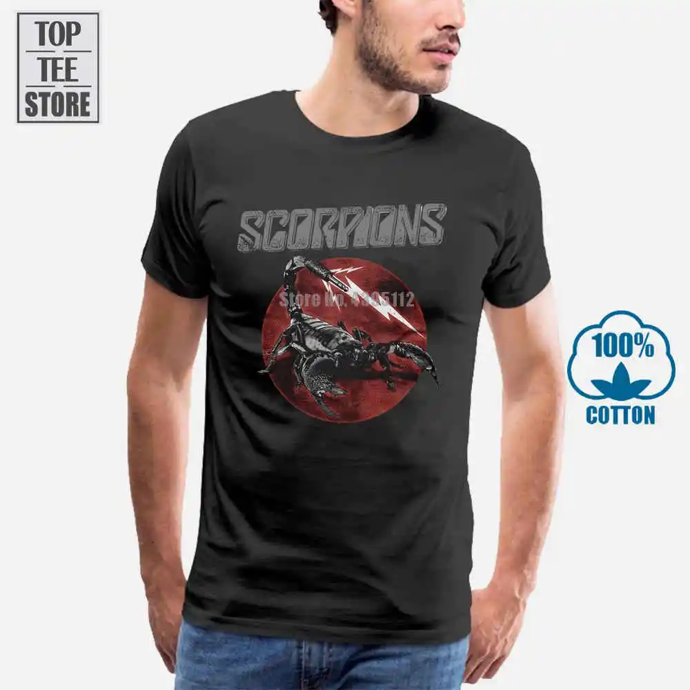 Скорпионов логотип рубашка Размеры S M L Xl Xxl футболки официальный Rock Band футболка
