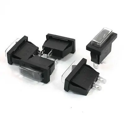 

5PCS 2Positions SPST Panel Mount Black Snap In Boat Rocker Switch w Cover