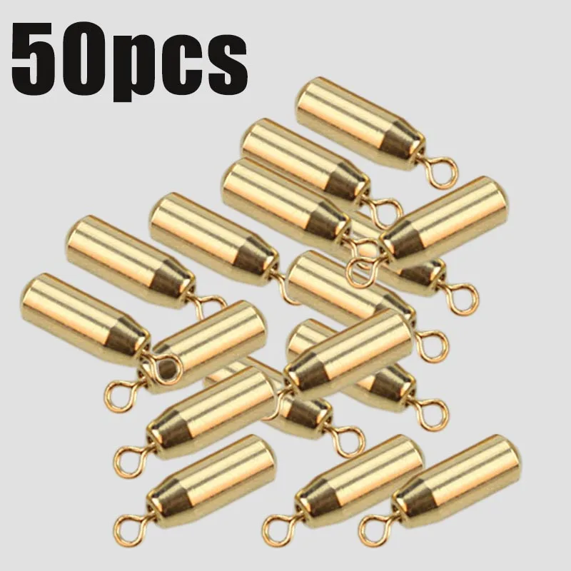 

50pcs Swivel Sinker Inverted Copper Rotatable Anti-corrosion Lures Tackle