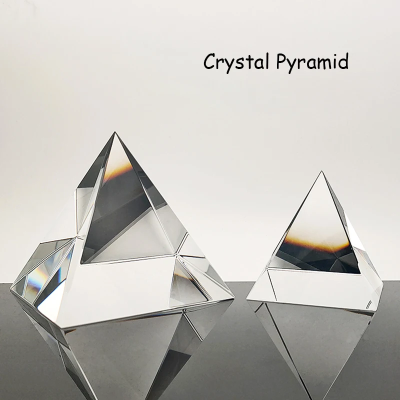 100mm Crystal Pyramid Rainbow-Prism Optical Glass Egyptian Prism Rainbow Science Ornaments | Инструменты