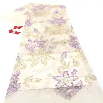 

High Quality 2020 Nigerian Lace Fabric \ Sequin Lace Fabric French Tulle Lace Fabric Best Selling 2019 African Lace FF71