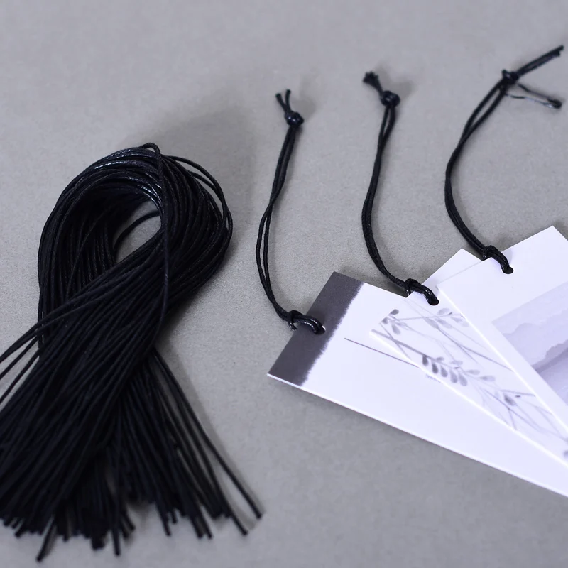 Black White Waxed Cotton String Cord for Garment Tags Hand Threading Clothing Accessories Rope 1.5mm