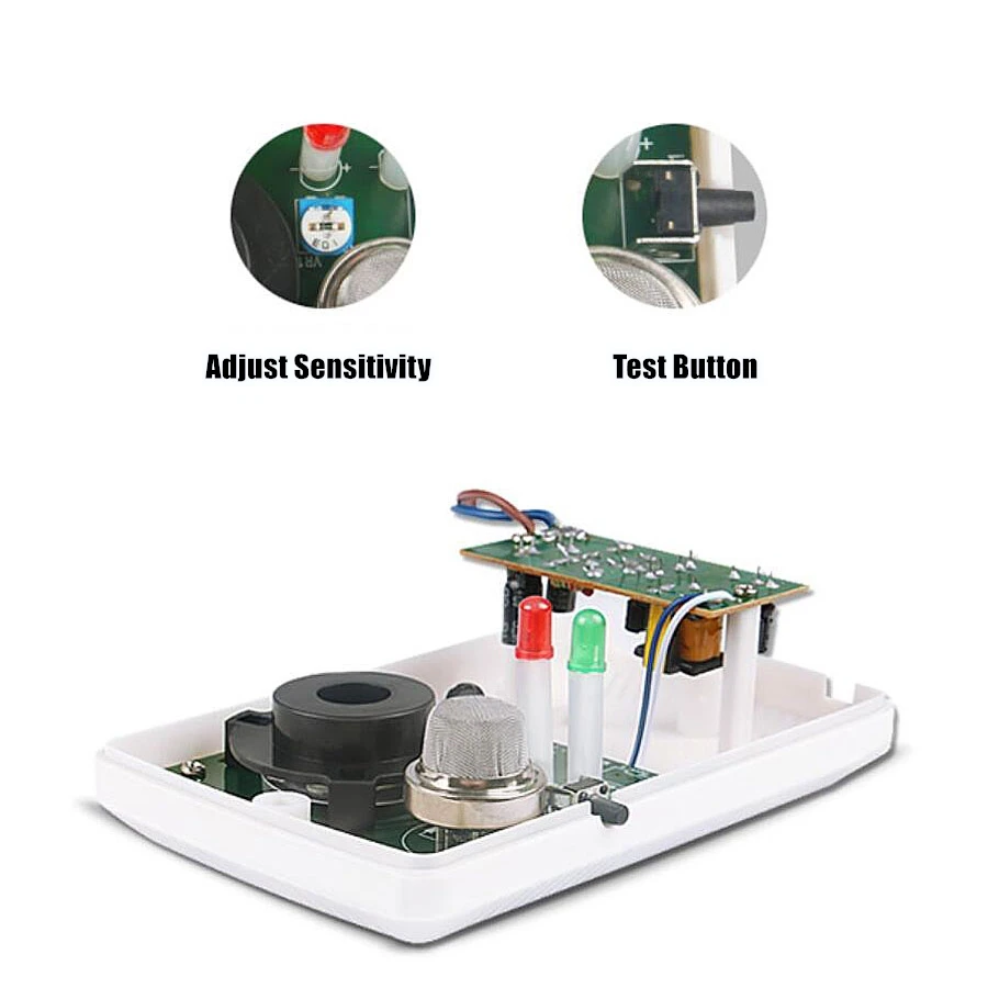 110-270VAC Standlone EU US Plug Home Anti Fire Gas Leak Detector 85db Propane Butane Methane Coal Gas LPG Sensor Alarm