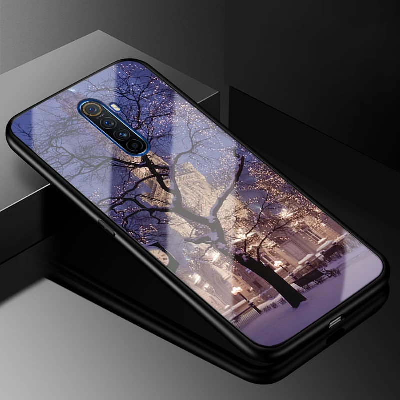 Realme X2 Pro Чехол 6,5 ''стекло твердая задняя крышка чехол для телефона s для OPPO Realme X2 Pro силиконовый бампер Coque RealmeX2 Pro X 2 X2Pro - Цвет: 4