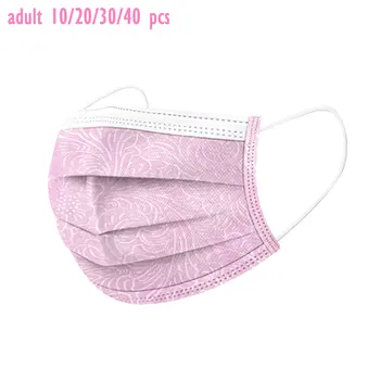 

10/20/30/40PCS Adult's face mask fashion Spunlace Non-reusable mascarillas Safety Air Fog Daily Care Breathable Printed Mask