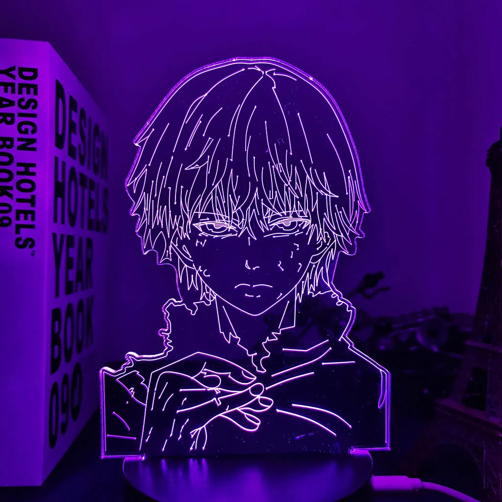 night light for bedroom Tokyo Ghoul Ken Kaneki 3d Lamp for Bedroom Decor Nightlight Cool Birthday Gift Acrylic Led Night Light Anime Tokyo Ghoul motion sensor night light