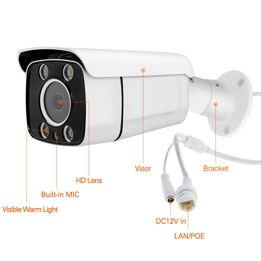 Hikvision совместимая ip камера 5 Мп POE полноразмерная цветная сетевая 8 2MP ColorVu ONVIF Protocl