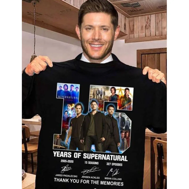 Винтажная Мужская футболка с суперприродным принтом на 15 лет надписью Dean Sam Castiel