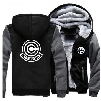 

Japan Anime Dragon Ball Thicken Zipper Jacket Hoodies Men Saiyan Capsule Corp Casual Fleece Sportswear Harajuku Streetwear Coat