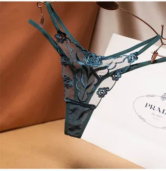

Sexy Women's Hollow Fashion Low Waist Lace Underwear Female Thongs Panties Sexy Briefs High Quality Embroidery G String