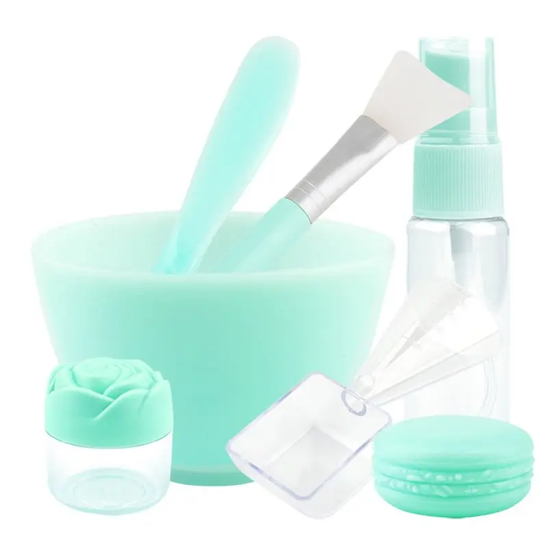 

7PCS Silicon Mask Mixing Bow Teenitor Facemask Mixing Tool Sets Silicone Mask Bowl X5XC