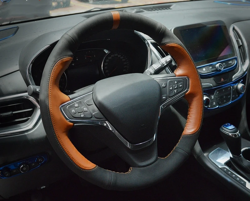 Для Chevrolet Equinox чехлы на руль мягкая кожаная оплетка на руль автомобиля аксессуары для салона