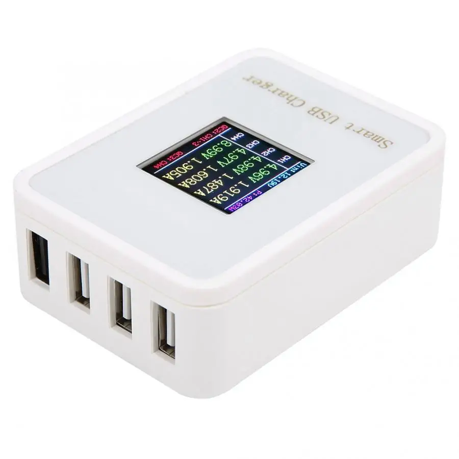 4-Порты и разъёмы мобильного телефона USB Смарт Зарядное устройство ЖК-дисплей в режиме реального времени цифровой Дисплей Быстрая зарядка QC3.0