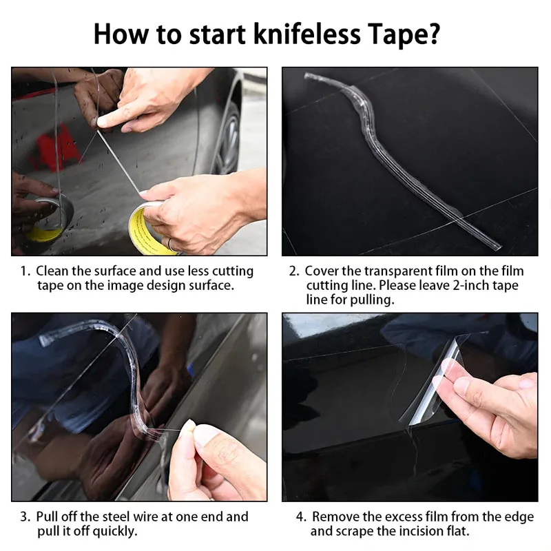 FOSHIO 5/50M Car Stickers Knifeless Tape Design Line Vinyl Wrap Aid  Squeegee Styling Tool Kit Film Cutting Tape Car Accessories - AliExpress