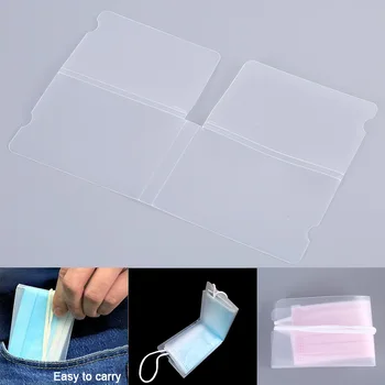 

5Pcs/Set Portable Collapsible Face Masks Storage Box Dustproof Face Shield Storage Clip