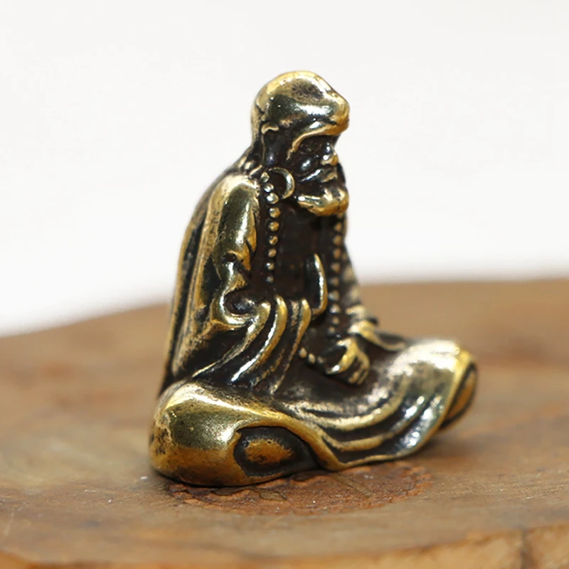Retro Brass Dharma Buddha Mini Statue Bodhidharma Master Figurines Desk Decoration Handcrafts Gifts Miniatures | Дом и сад